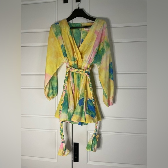 L'ATISTE Queen Bee Tie Dye Dress W/Braided Belt - Picture 4 of 8